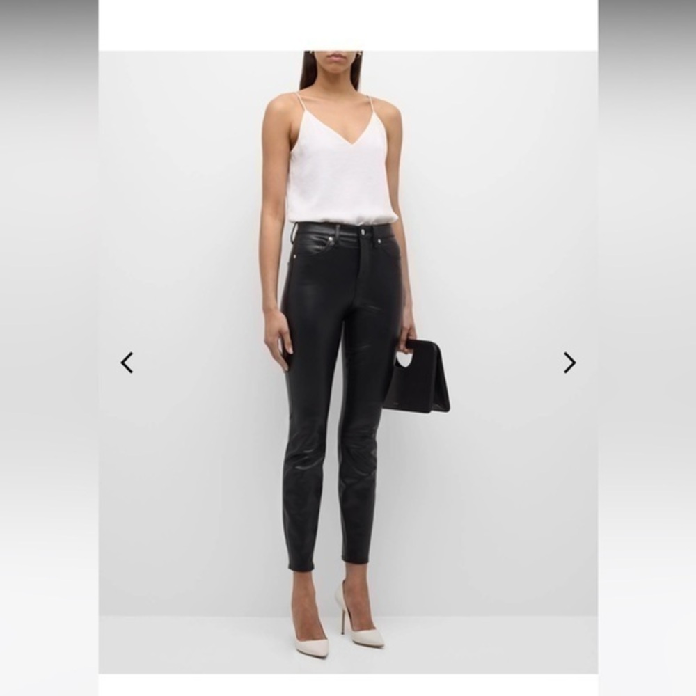Veronica Beard Debbie skinny high rise vegan leather pants